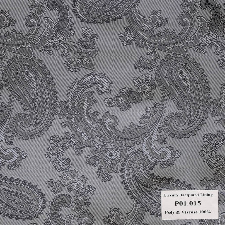 P01.015 Luxury Jacquard Lining - Xám Hoa Văn